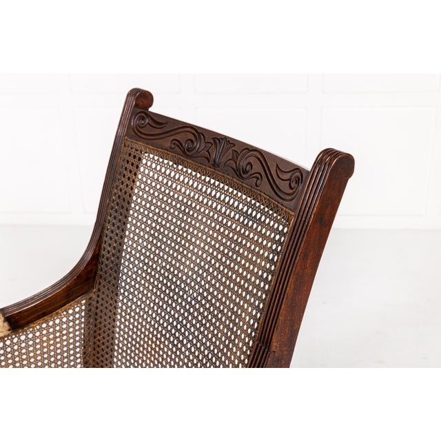 Regency Mahogany Bergère Library Armchair in the style of Gillows For Sale - Image 4 of 8