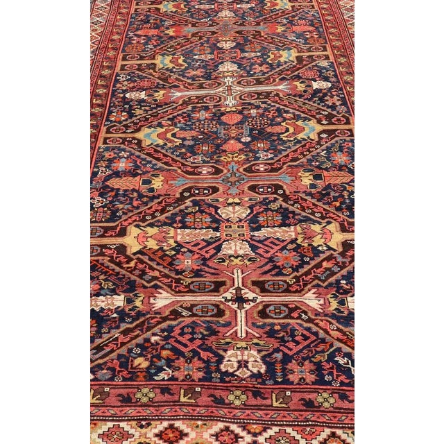 Tribal Late 19th Century Colorful Antique Seychor Large Gallery Runner With Multi-Geometric Medallions For Sale - Image 3 of 12