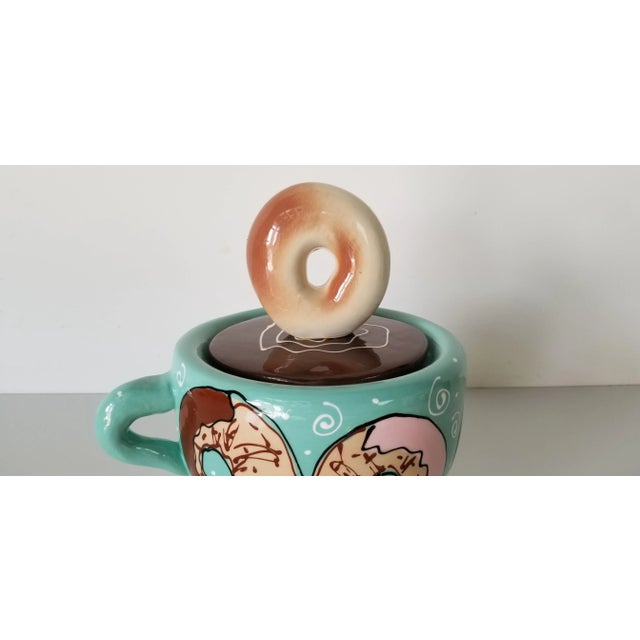 Postmodern Postmodern Ceramic Cup With Lid For Sale - Image 3 of 10