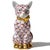 Beautiful and very cute, Herend porcelain style, red, white and gold ceramic art kitty cat figurine. The piece is not...