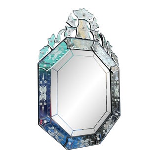 Late 20th Century Venetian Mirror Cut and Etched For Sale