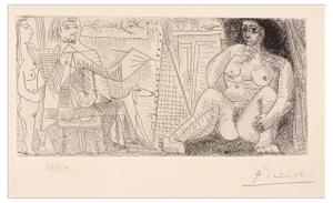 Pablo Picasso, Le Peintre et Son Modèle, Etching, 1963
