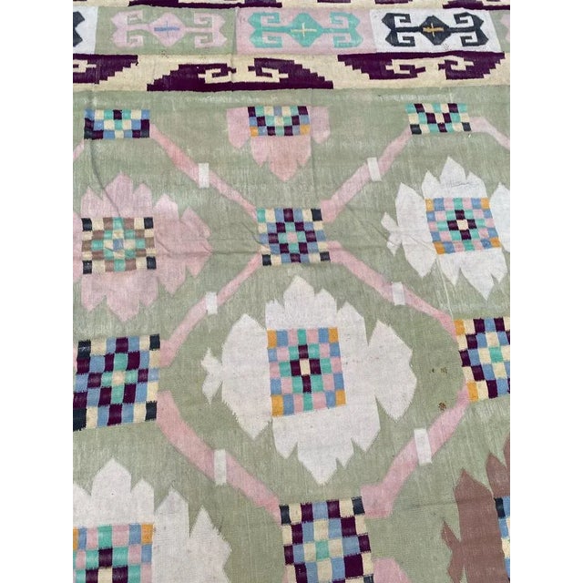 Large Indian Dhurrie Flat-Woven Rug For Sale - Image 13 of 14