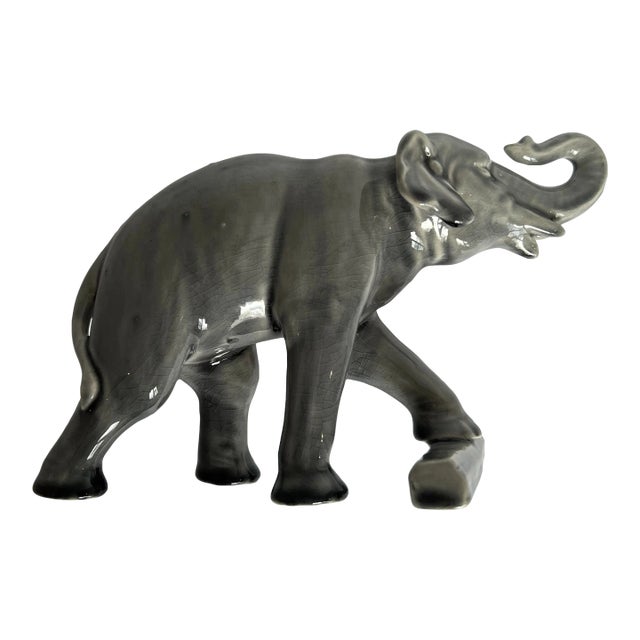 Circa 1870 Mintons England Porcelain Elephant Figurine For Sale