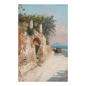 'Naples With a View of Mount Vesuvius' by Giuseppe Giardiello, Circa 1900, Golfo Di Napoli