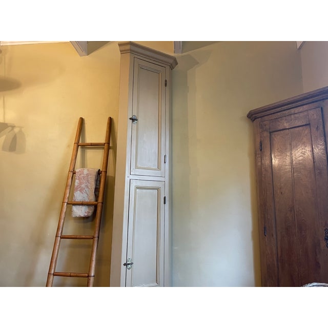 Unique French provincial corner cabinet from France What makes this corner cabinet rare is its very tall and very shallow...