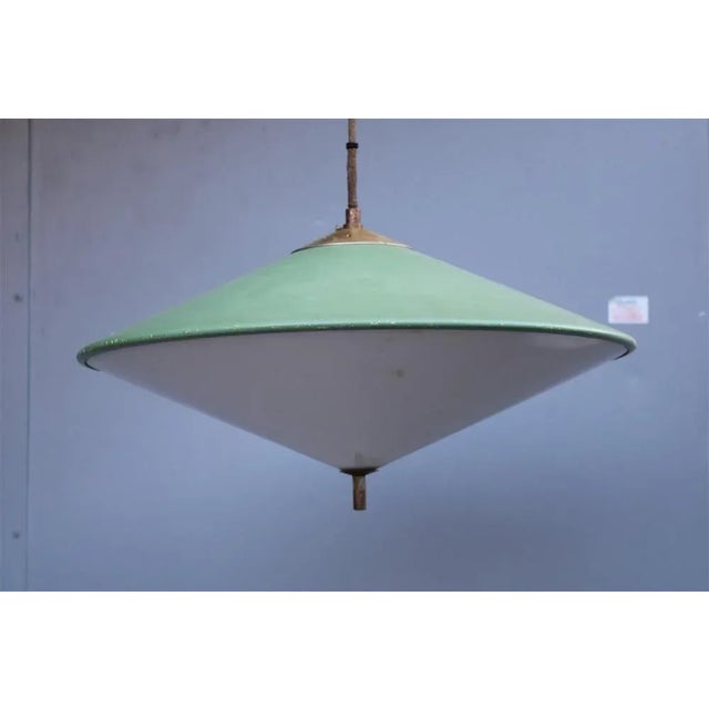 Italian UFO Chandelier in Metal and Acrylic Glass, 1950 For Sale - Image 10 of 11