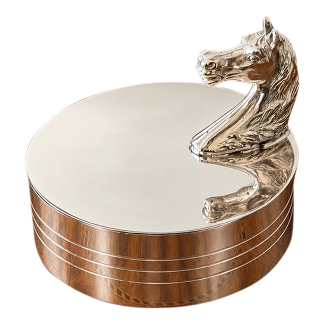 Hermès Paris Silver Horse Head Box - 1970s For Sale