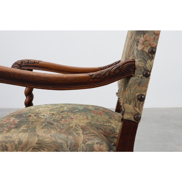 Antique 17th Century Walnut Armchair with Tapestry Upholstery, United Kingdom For Sale - Image 11 of 14