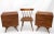 Pair of refinished American walnut Mid-Century Modern sculptured legs and pulls nightstands end tables cabinets. Vladimir...