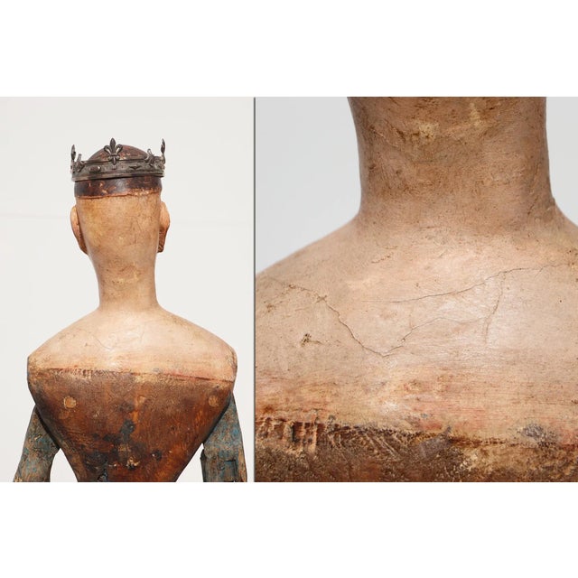 Baroque Santos Cage Doll With Silver Crown, Portuguese 18th Century, Virgin, Madonna, Religious For Sale - Image 12 of 12