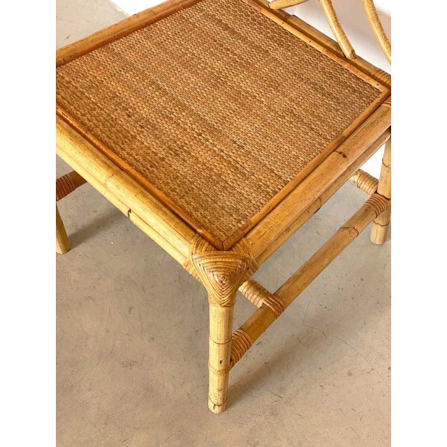 Wicker and Bamboo Chair, 1970s For Sale - Image 11 of 14