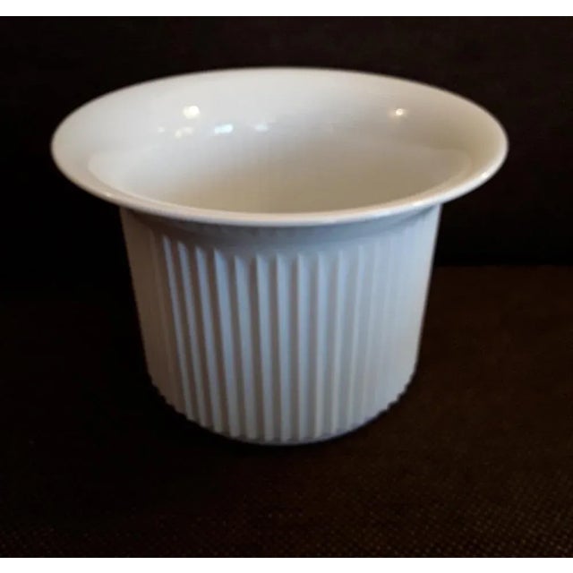 Vintage German Flower Vase in White Corrugated, Glazed Porcelain from Meissen, 1970s, in Flawless conditions. Designed...