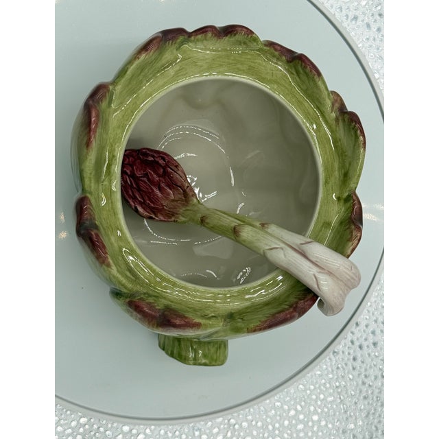 Vintage Fritz and Floyd “French Market” Artichoke Tureen Majolica Style For Sale - Image 11 of 12