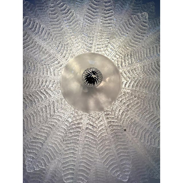 Impressive Murano Glass flush mount like mazzega zuccheri venini barovier style All leaves are in clear "graniglia" and...