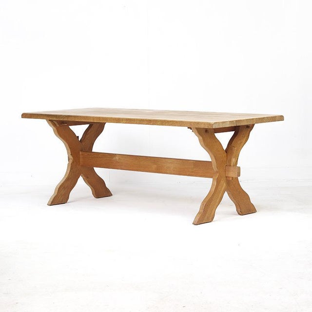 Large Mid-Century Rustic Brutalist Dining Table For Sale - Image 6 of 10