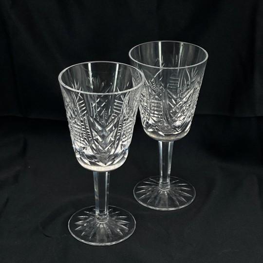 Traditional Vintage Waterford Crystal “Clare” White Wine Glasses, Goblets - Pair For Sale - Image 3 of 12