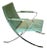 Mid Century Modern Lounge Chair With a Chrome Frame and Newly Reupholstered in a Striped Green Velvet, 1960s For Sale
