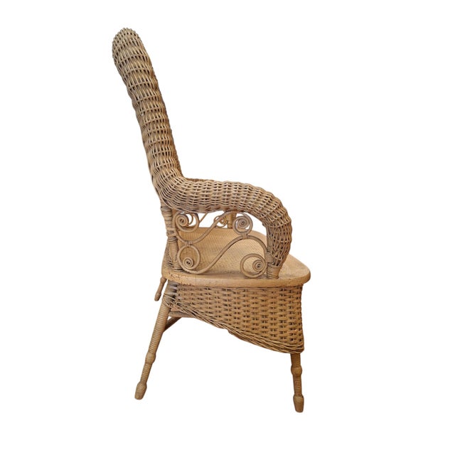 Victorian Wicker Settee/Loveseat For Sale - Image 10 of 12