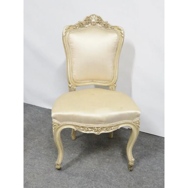 19th Century Louis XV Style Carved Cream Side Chair For Sale In Philadelphia - Image 6 of 6