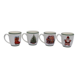 Christopher Radko Traditions "Holiday Celebrations" Christmas Mugs - Set of 4 For Sale
