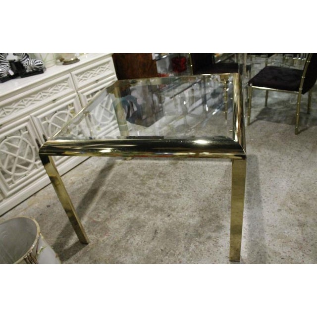 DIA - Design Institute America Vintage Design Institute of America DIA Brass Dining Table Game Table For Sale - Image 4 of 11