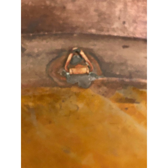 Early to Mid 20th Century Round Rattan and Wicker Table With Moroccan Etched Brass Tray Top For Sale - Image 12 of 12