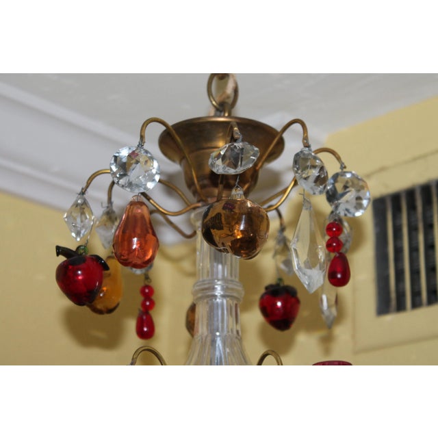 1890 French Antique Louis XV Bronze W/ Murano Crystal Fruit Chandelier For Sale - Image 4 of 10