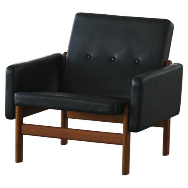 Easy Chair in Oak and Leather by Jørgen Bækmark for FDB Møbler, Denmark, 1960s For Sale - Image 18 of 18