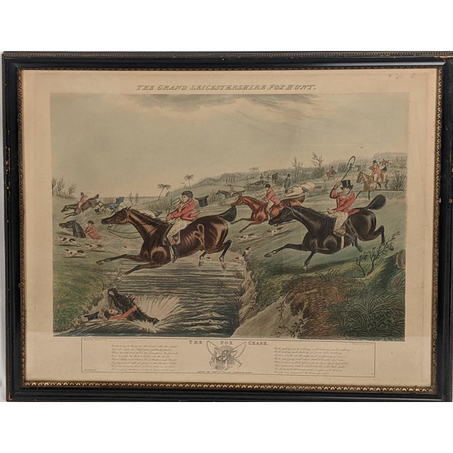 Antique "The Grand Leicestershire Fox Hunt" Sporting Print, Professionally Framed, 19th Century For Sale - Image 12 of 17