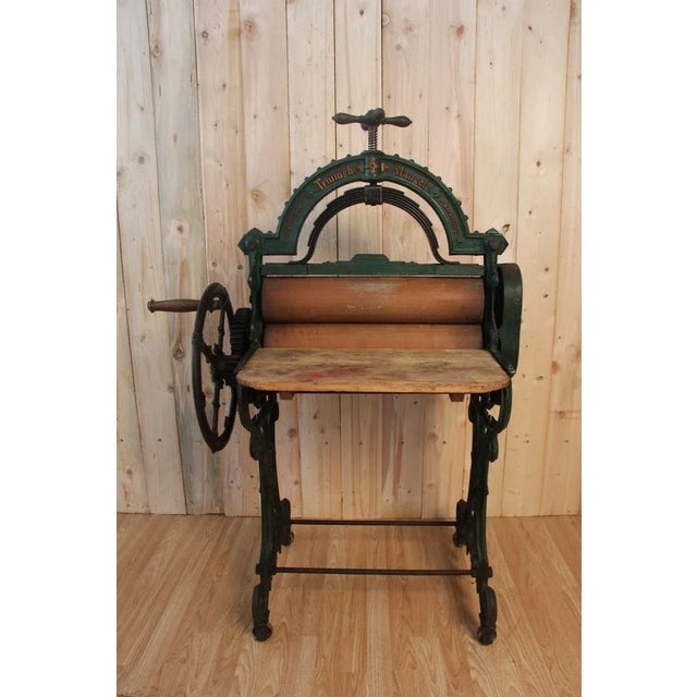 Antique Cast Iron Sheet Press For Sale - Image 4 of 11