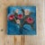 Small Contemporary Roses With Gold Accents & Teal Background, Painted on Linen Style Canvas by American Artist Kristin Ashman. “Golden Teal.” For Sale - Image 9 of 9