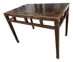 Antique Asian Square Wood Dining Game Table