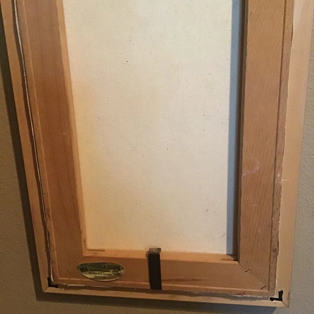 Cornflower Blue Mid 20th Century Mid Century Oil Painting on Canvas Signed L/L For Sale - Image 8 of 9