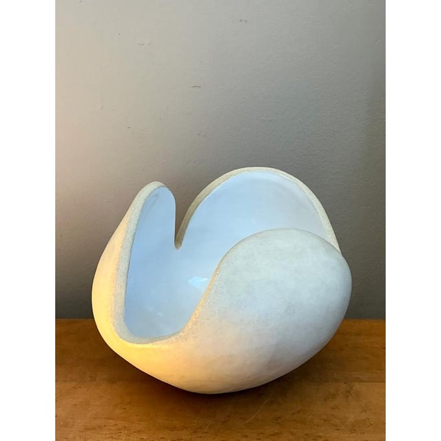 Vintage White Ceramic Sculptural Bowl For Sale - Image 10 of 13