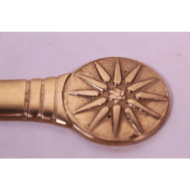 Vintage Brass With the Ancient Macedonia Royal Symbol or “Vergina Star” Letter Opener For Sale - Image 4 of 5