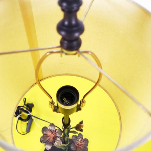 Vintage Metal Floral Table Lamp For Sale - Image 9 of 13