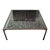1980s Glass-Top Coffee Table Decorated Beneath With Antique Chinese Lattice Window Panels For Sale