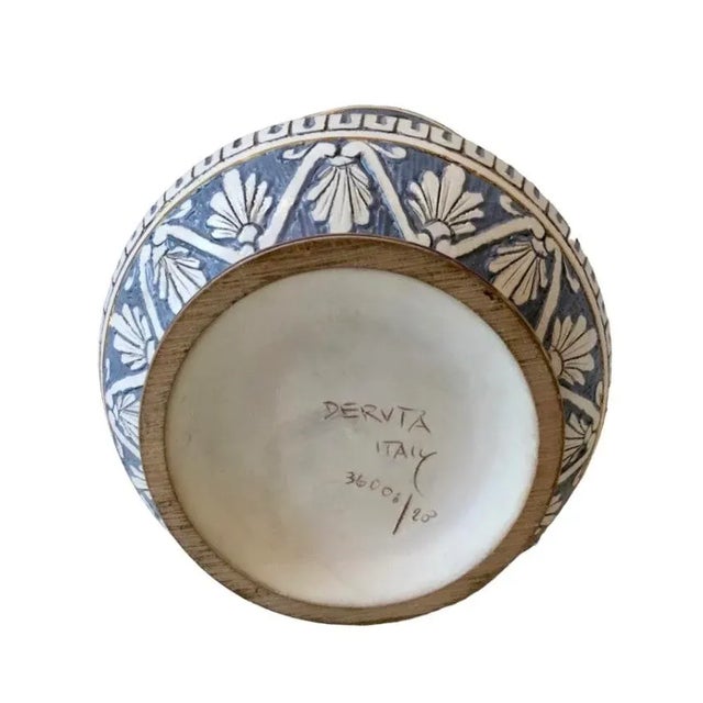Grand Tour Vintage Hand Painted Italian Majolica Blue & White Neoclassical Vase, Made in Deruta, Italy, in the Manner of Samuel Alcock For Sale - Image 3 of 6