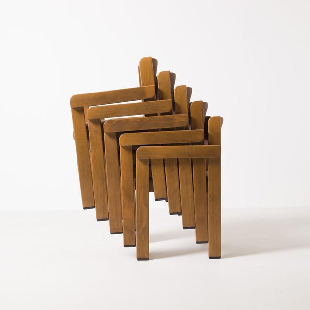 Brown Postmodern Stackable Dining Armchair from Wiesner-Hager, Austria, 1980s For Sale - Image 8 of 10