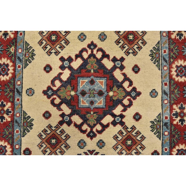 Red Kazak Runner 2’7” X 6’2” Red Wool Tribal Hand-Knotted Oriental Rug For Sale - Image 8 of 12