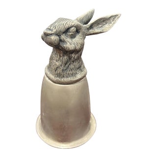 Vintage Gucci Silver-Tone Rabbit Hare Head Stirrup Cup For Sale