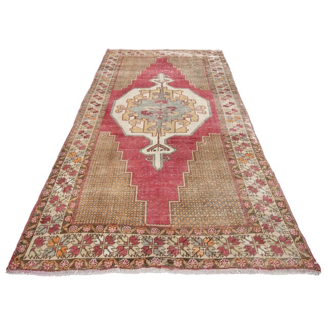 Handknotted vintage rug from Konya region of Turkey. Approximately 50-60 years old. In very good condition