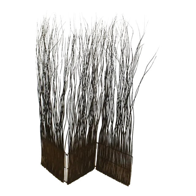 3 Panel Screen Room Divider of Rustic Willow Branches For Sale