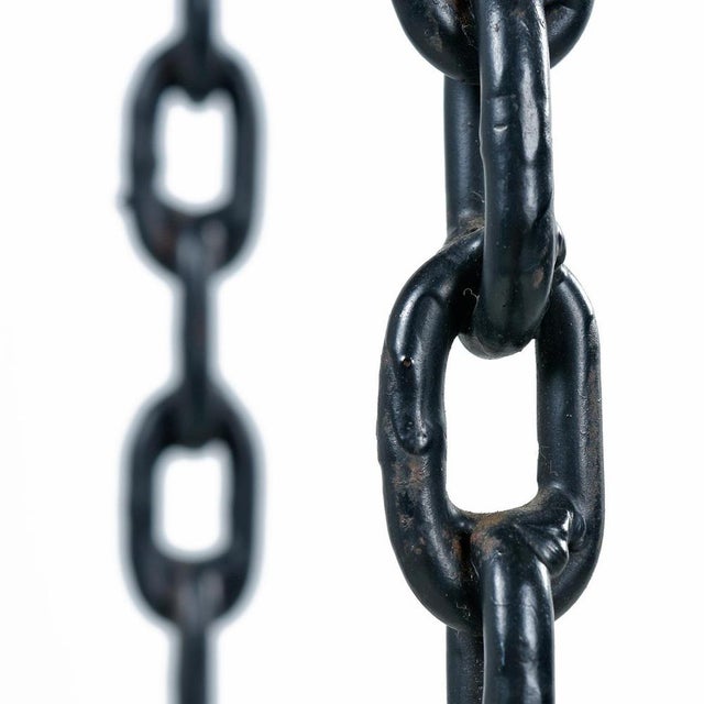 Black Gothic Iron Chain Link Free Standing Floor Candleholders, Set of 2 For Sale - Image 8 of 9
