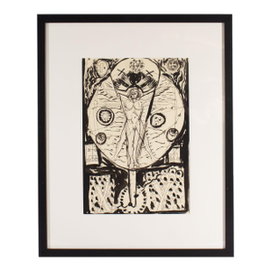 Ink Drawing of the Vitruvian Man by Harry Hilson