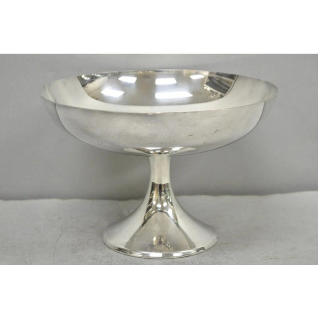 Vintage Fb Rogers Mid Century Modern Silver Plated Pedestal Fruit Bowl Compote For Sale - Image 10 of 10