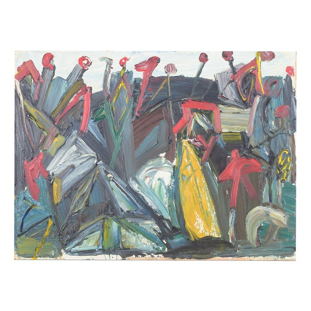 Åke Edwall, Expressive Composition, Oil Painting on Board For Sale