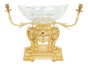 19th Century Gilt Bronze Mounted/Cut Glass Centerpiece