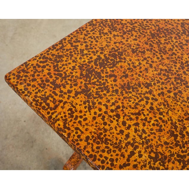 Ira Yeager English Regency Style Table Lacquer Speckled by Artist Ira Yeager For Sale - Image 4 of 13